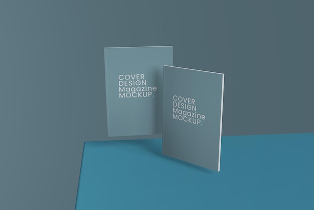 floating cover magazine mockup