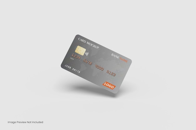 PSD floating credit card mockup design 3d rendering