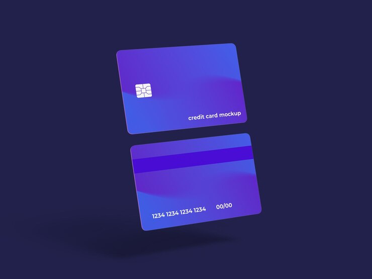 Floating Credit Card Mockup met gradiëntontwerp