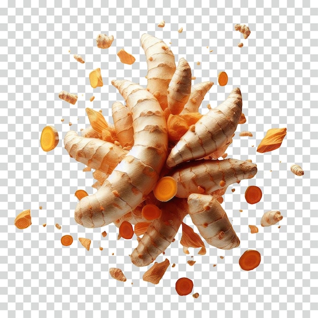 PSD floating curcuma transparent background