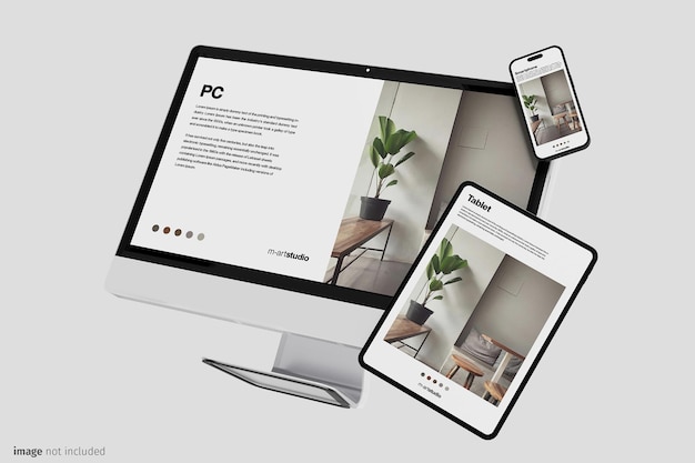 floating devices mockup
