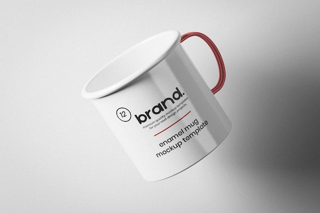 PSD floating enamel cup mockup