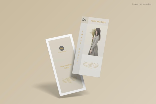 Design mockup brochure flyer galleggiante