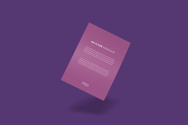 PSD floating flyer brochure mockup realistic