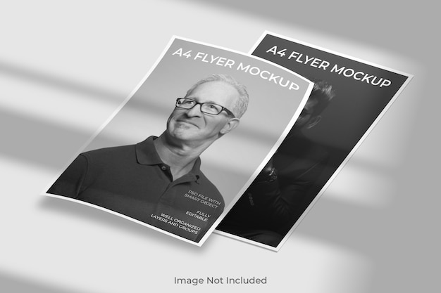 Floating flyer brochure mockup