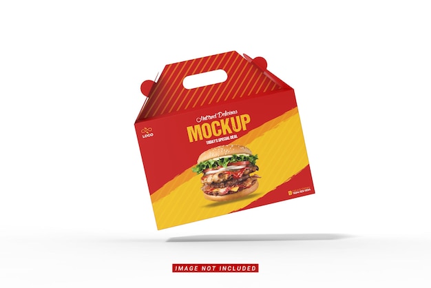 floating of food delivery box mockup