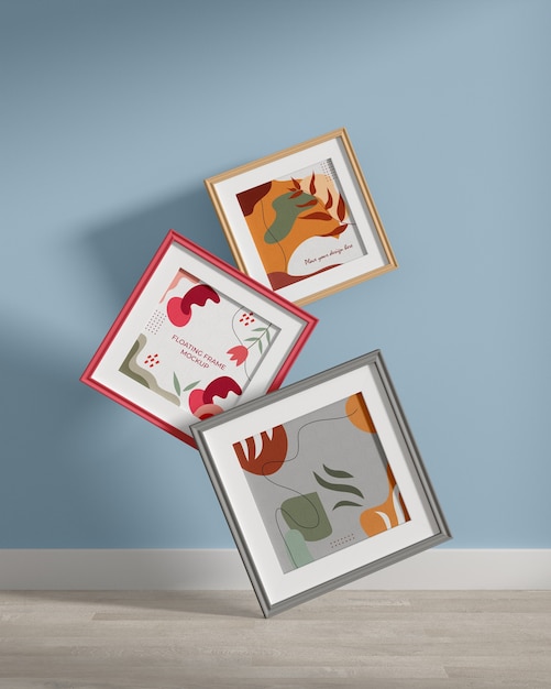 PSD floating frames mockup design