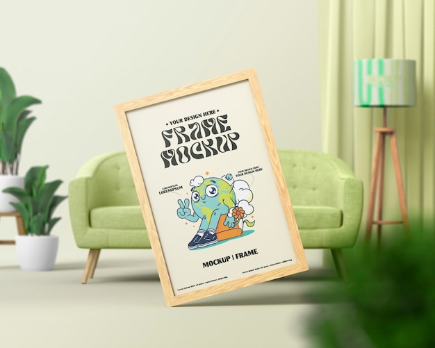 PSD floating frames mockup design