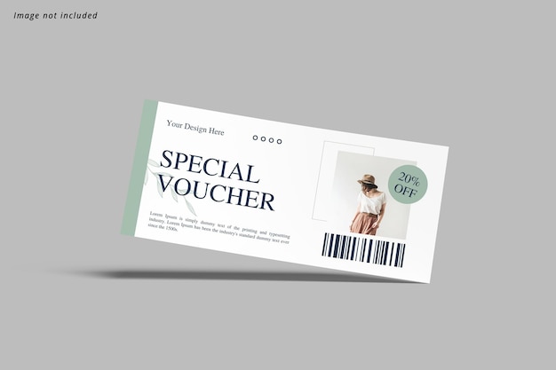 Floating gift voucher mockup