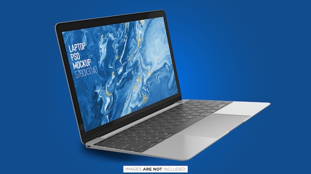 Mockup di laptop galleggiante