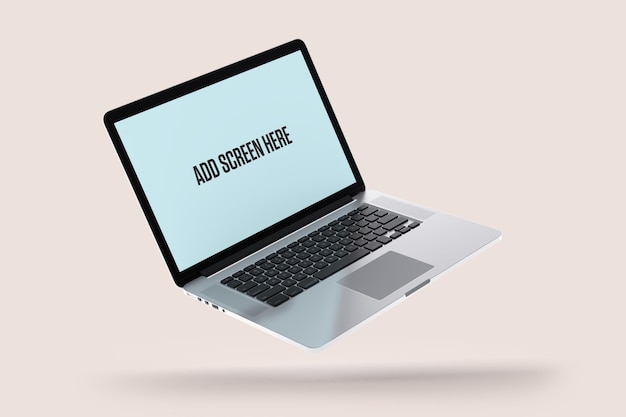 floating laptop mockup