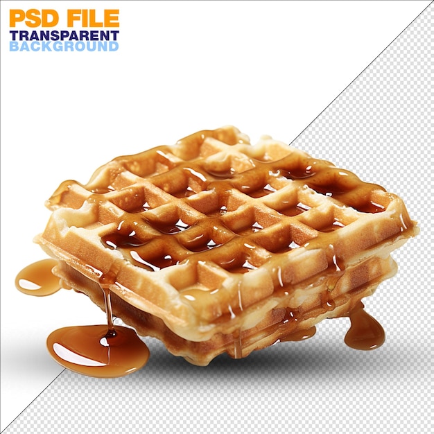 floating liege waffle with maple sirup