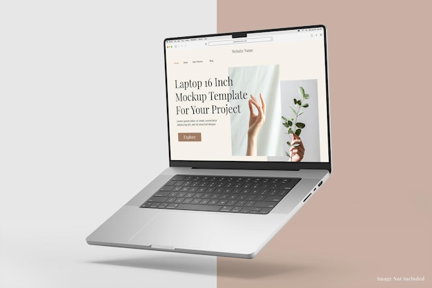 Mockup modificabile realistico con schermo da 16 pollici mobile macbook pro laptop