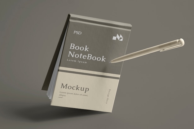 Mockup di taccuino galleggiante