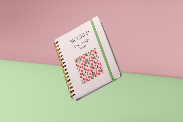 Floating notebook mockup