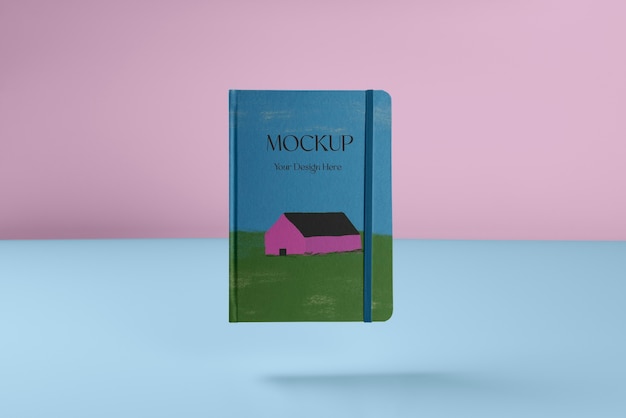 Floating notebook mockup