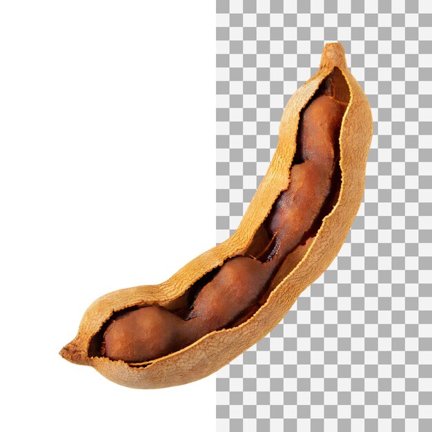 PSD floating of one slice a tamarind without shadow isolated transparent background