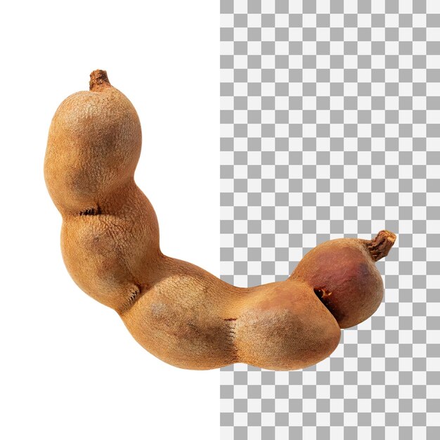 Floating of one slice a tamarind without shadow isolated transparent background