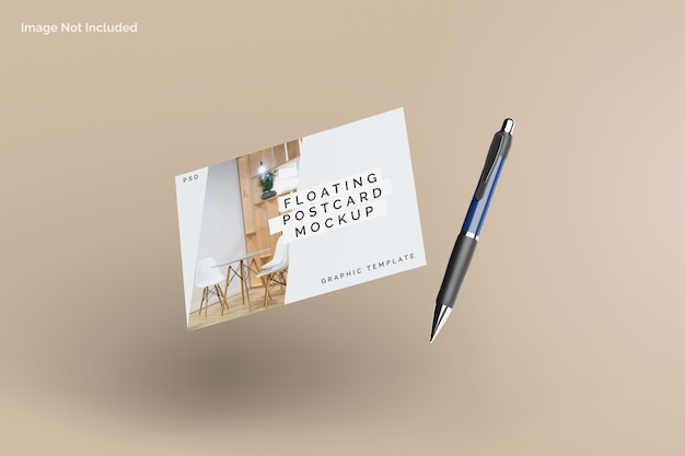 Mockup di cartolina galleggiante