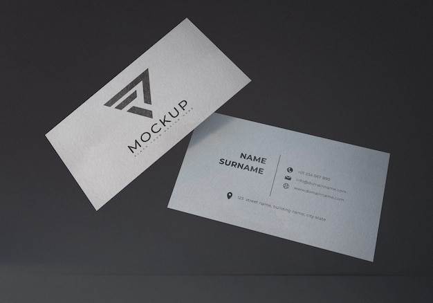 Floating Realistic Business Card Mockup