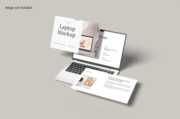 Floating Screen and Laptop Mockup for showcasing you UI design to clients