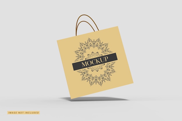 Floating of shopping bag mockup