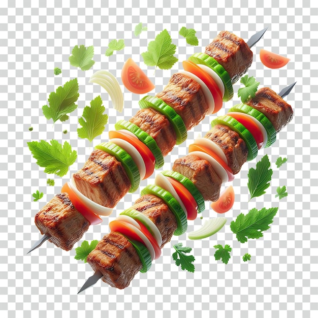 PSD floating sliced kebab transparent background