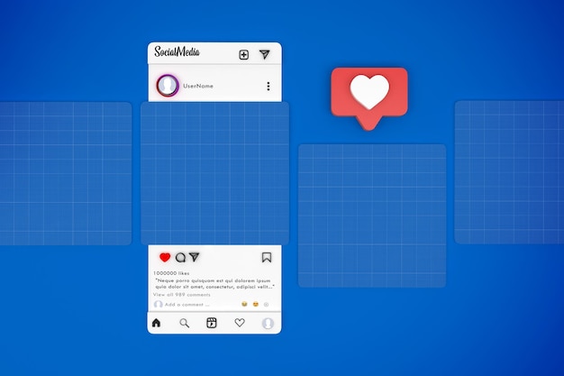 Mockup di schermata di social media mobile