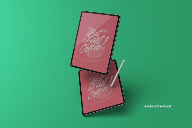 PSD floating tablet device mockup