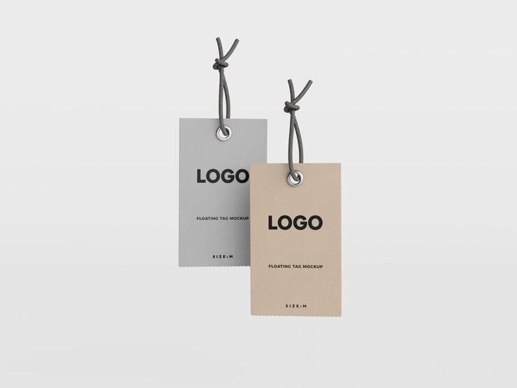PSD floating tag mockup