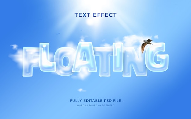 PSD floating text effect