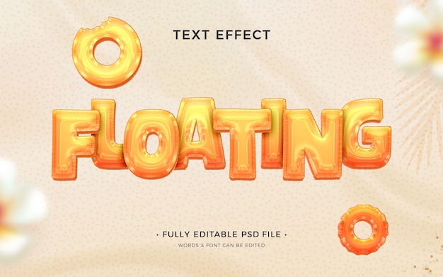 PSD floating text effect