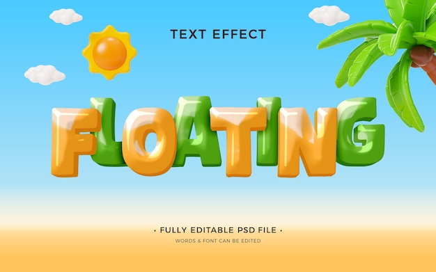 PSD floating text effect