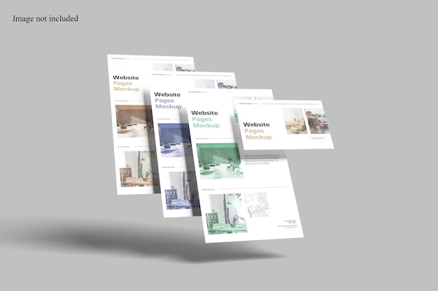 Ui 디자인을 보여주기 위한 플로팅 웹사이트 페이지 목업