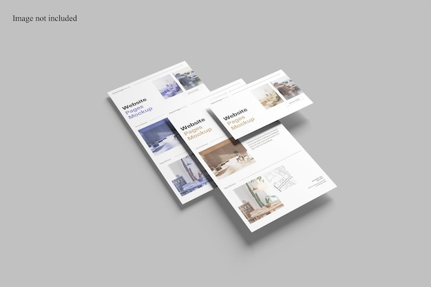 floating website pages mockup for showcasing your ui design