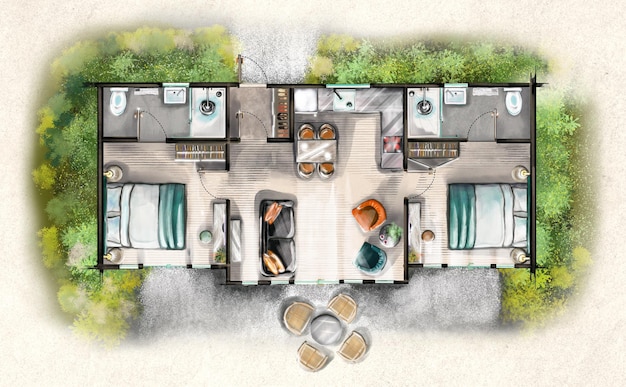 PSD floor plan drawing