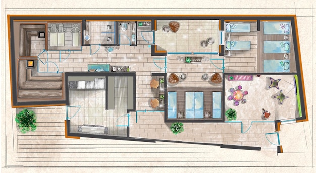 PSD floor plan sketching