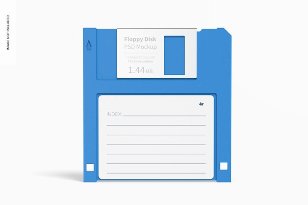 Mockup di floppy disk, vista frontale