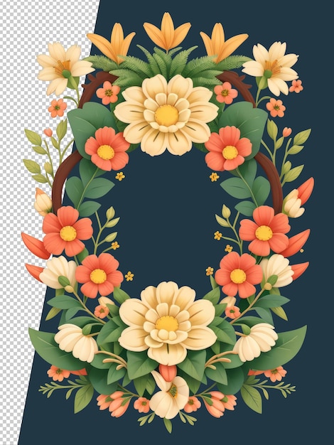 Flora frame design in a dark background