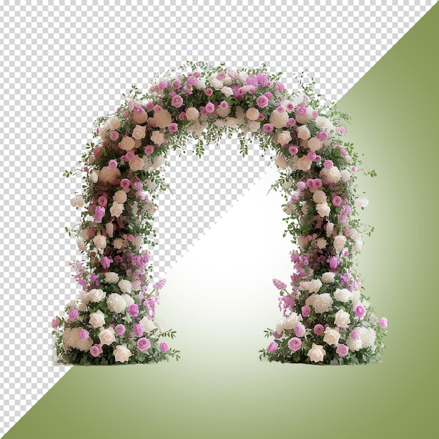 PSD floral arch isolated on white background