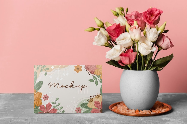 PSD floral arrangement with mock-up card