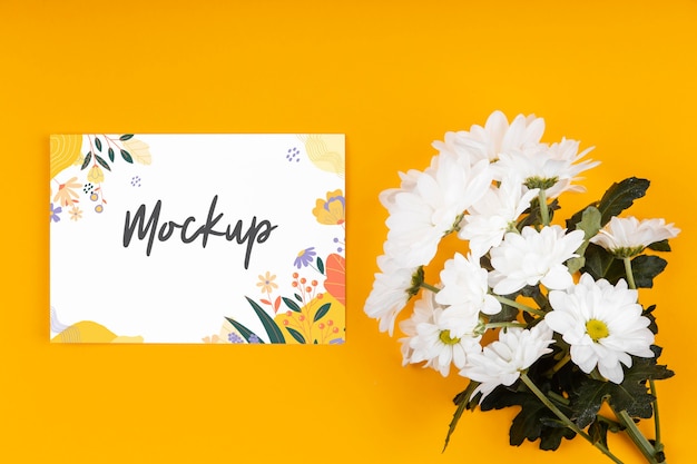PSD floral arrangement with mock-up card