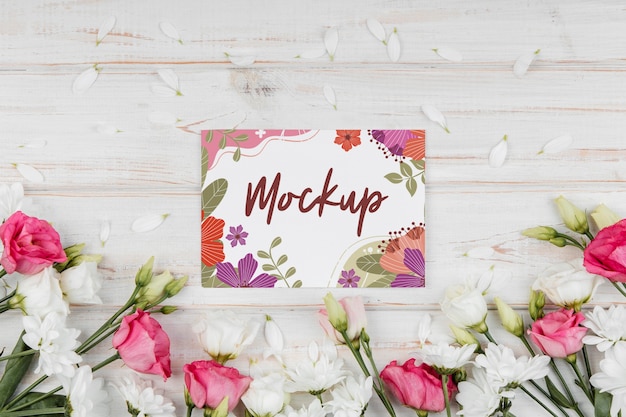 Floral arrangement with mock-up card