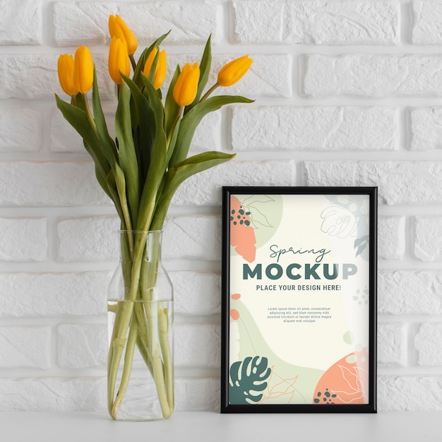 PSD floral arrangement with mock-up frame