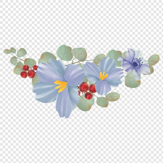 PSD corona di fiori autunnali floreali con foglie autunnali rustiche cornice per foto angoli png clipart