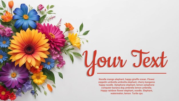 PSD floral background with editable message