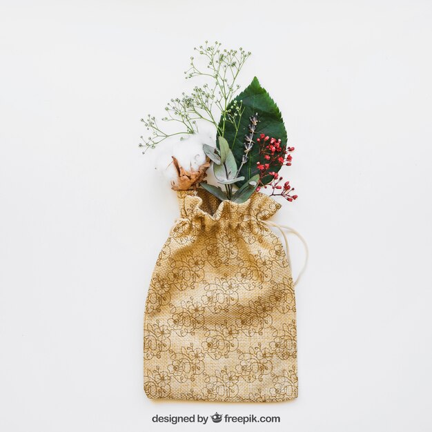 Floral bag mockup