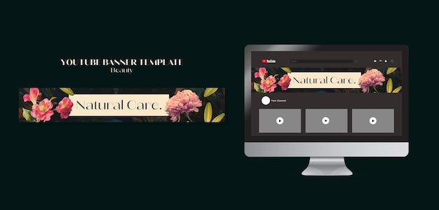 PSD floral beauty concept  youtube banner