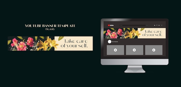 floral beauty concept  youtube banner