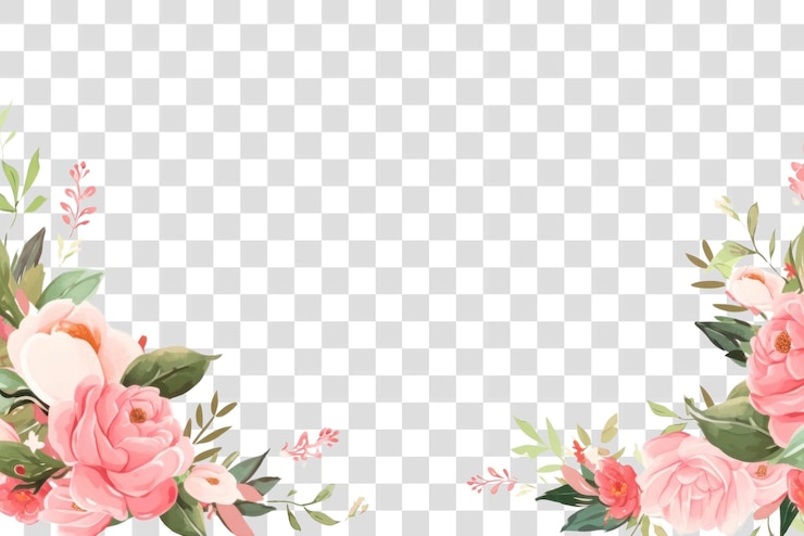 PSD floral border transparent background